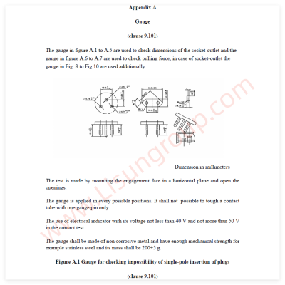 TIS166-2549 图 A.1 防止插头单极插入试验量规